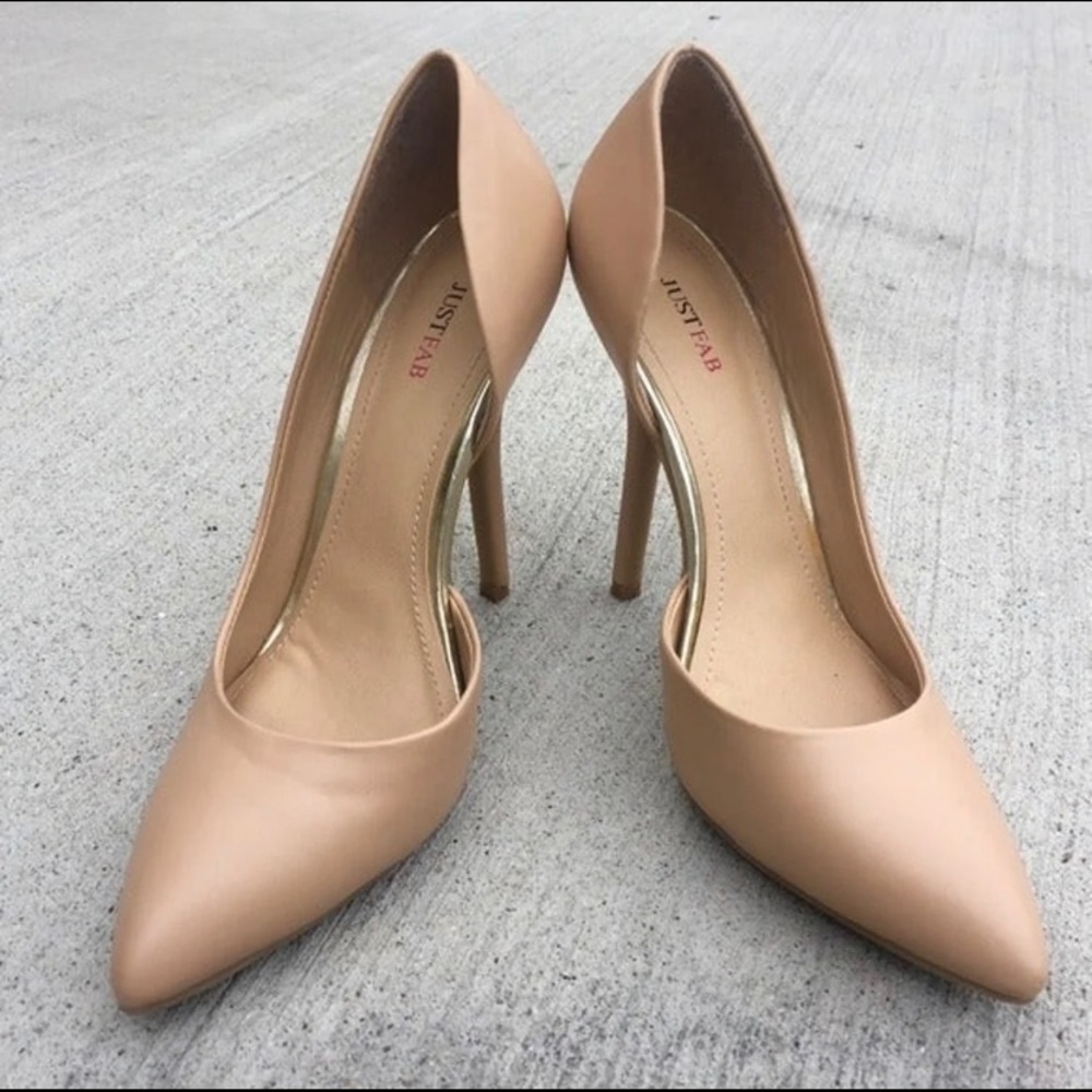 justfab nude pumps